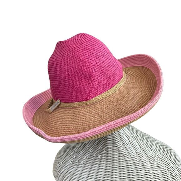 Columbia Flamingo Bay Straw hat in raspberry fizz NWT - Picture 5 of 8